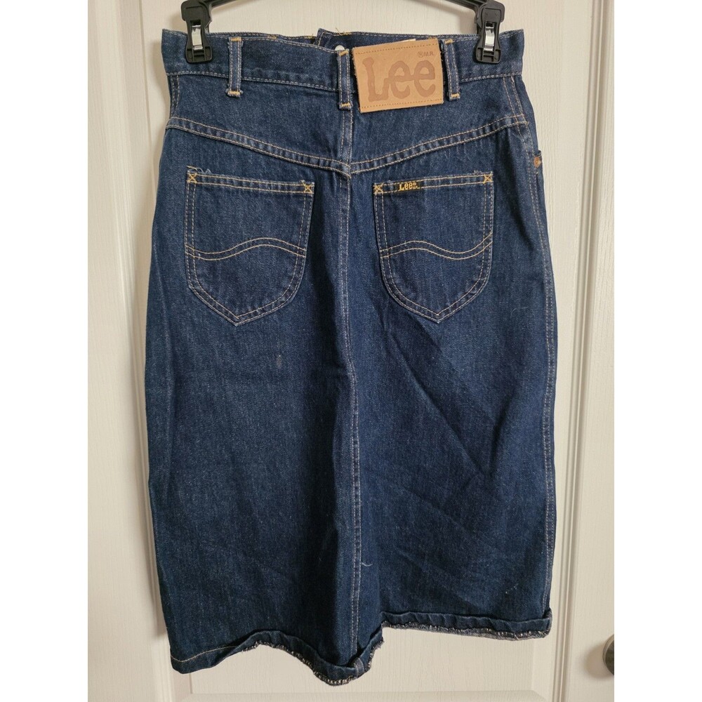 Vintage 80's Lee Riders denim skirt  dark wash and high waist Sz 7 (252)